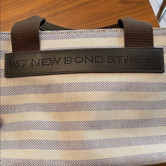 Asprey Brown and Cream Striped Tote -like new! - Picture 2 of 12